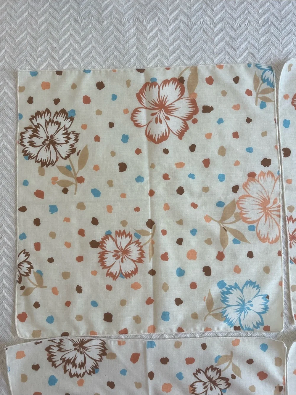 Vintage Cotton Floral Napkins